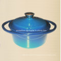 Blue Enamel Cast Iron Casserole Dia 25cm 21cm